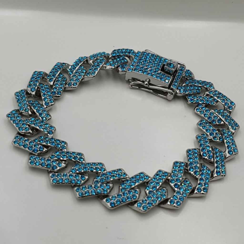 PULSERA TIPO CUBANA MOD CELESTE