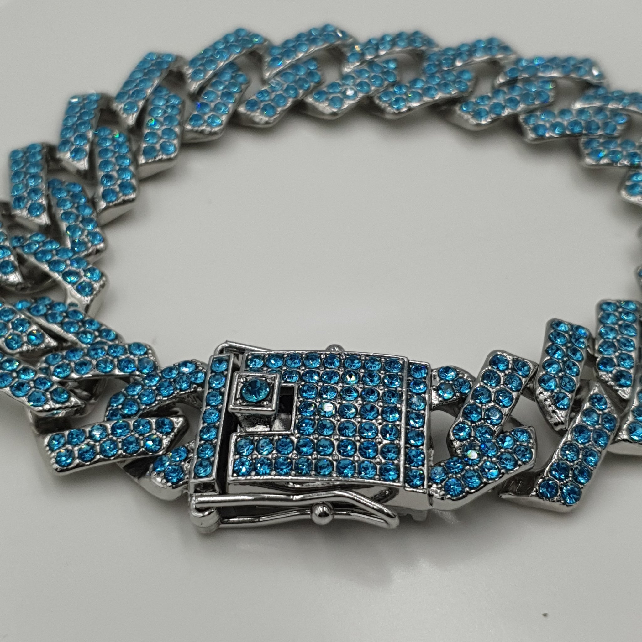 PULSERA TIPO CUBANA MOD CELESTE