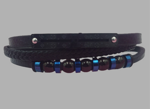 PULSERA  EN VINIPIEL Y ACERO INOXIDABLE MOD 043