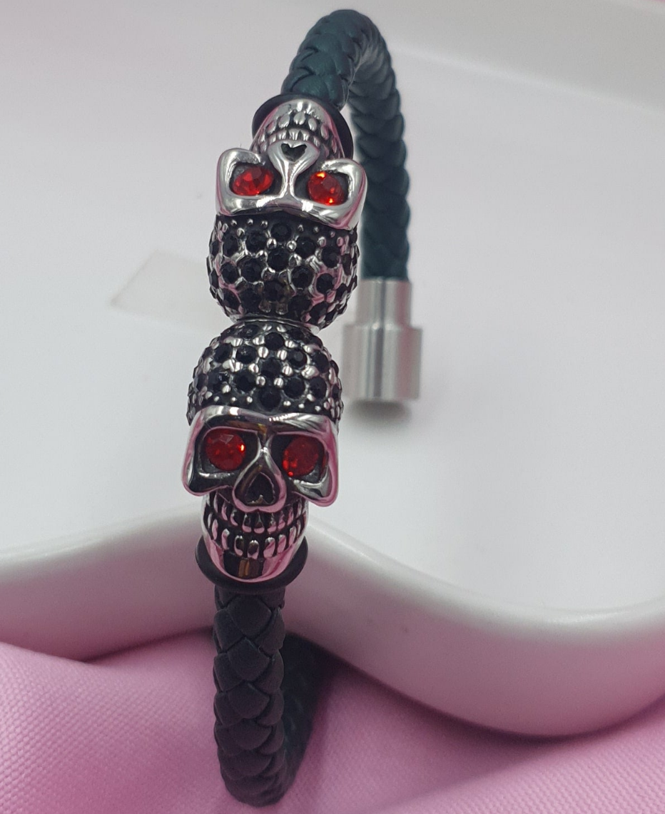 Pulsera en Vinipiel en Acero Inoxidable MOD 046
