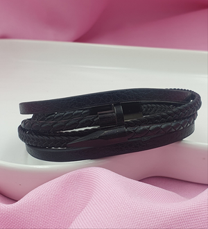 Brazalete Vinipiel y Acero Inoxidable MOD 049