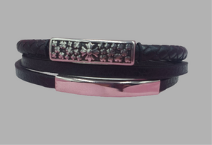 PULSERA EN VINIPIEL Y ACERO 040