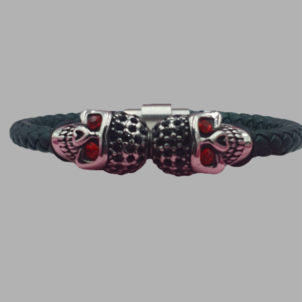 Pulsera en Vinipiel en Acero Inoxidable MOD 046