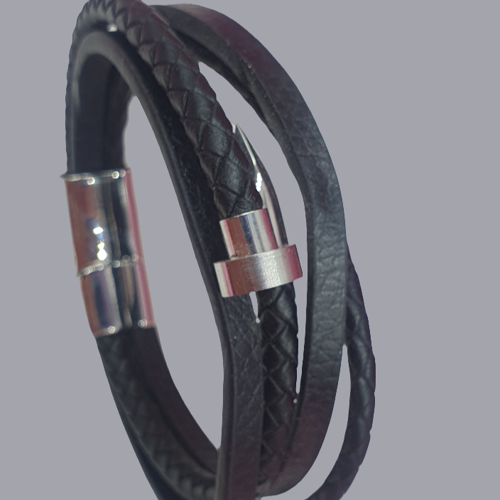 Pulsera Vinipiel y Acero Inoxidable MOD 048