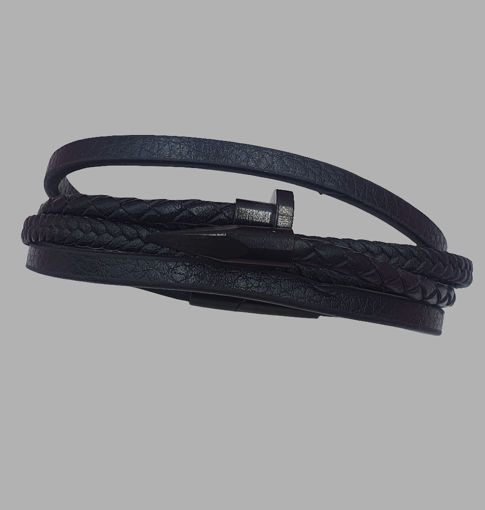 Brazalete Vinipiel y Acero Inoxidable MOD 049