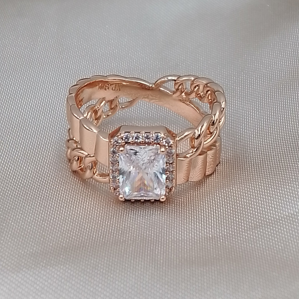 ANILLO EN ORO LAMINADO MOD  " POR SIEMPRE "