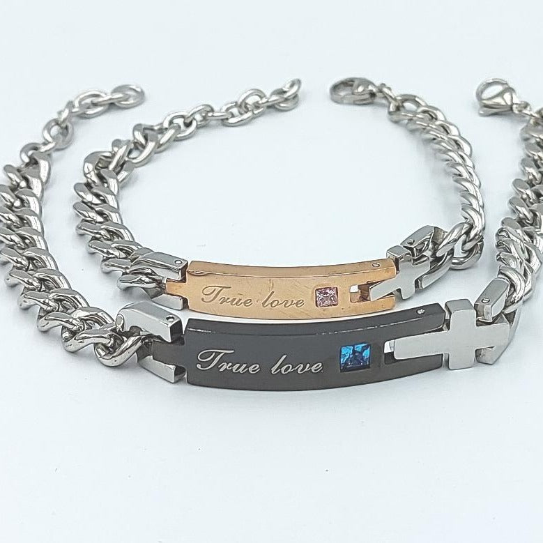 PULSERA DE PAREJA ACERO INOXIDABLE MOD 053