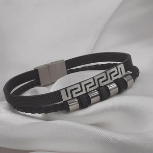 PULSERA VINIPIEL Y ACERO INOXIDABLE MOD 05