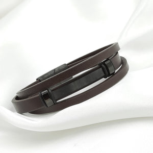 PULSERA VINIPIEL Y ACERO INOXIDABLE 066