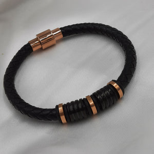 PULSERA VINIPIEL Y ACERO MOD 136